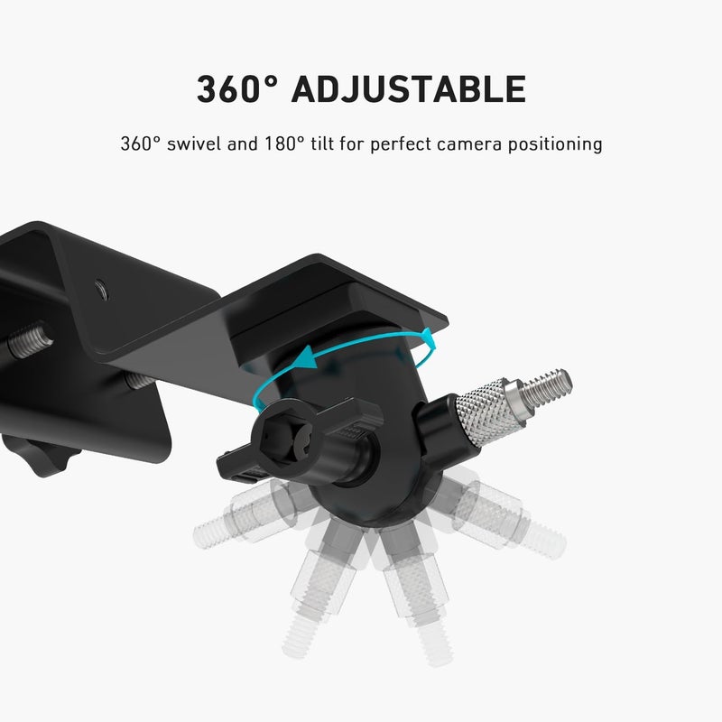 Holicfun Gutter Mount for Ring, Blink, Eufy, and Arlo Outdoor Security Cameras, No-Drill Installation, 360° Adjustable, Weather-Resistant, Black - Image 5